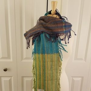 Colorful fringed scarf